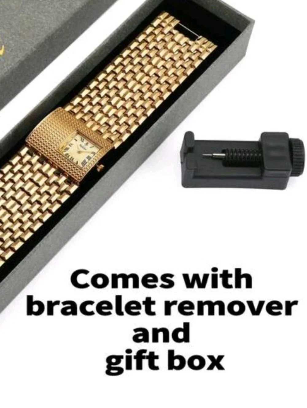 Women's Gold-Tone Bracelet Watch with Roman Dial